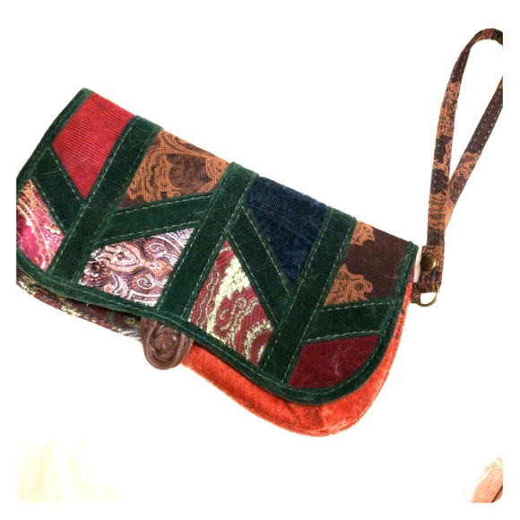RARE lucky brand   paisley  Patchwork clutch